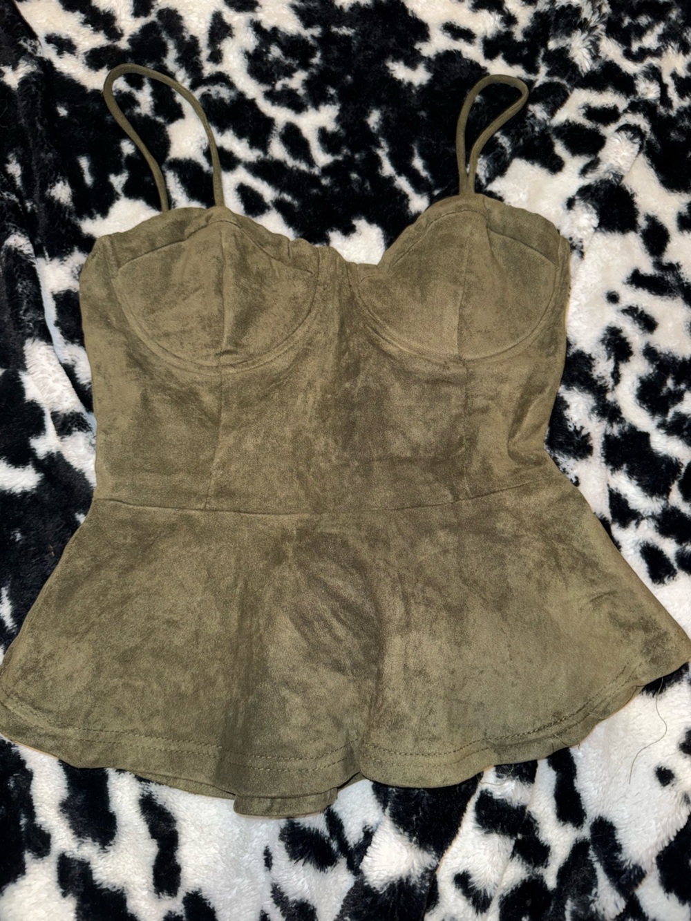 Charlotte Russe Olive Green cropped top XS